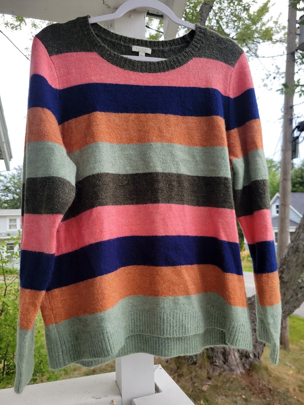 TALBOTS Womens Sweater, Size, XL PETITE, Color- Multi Striped